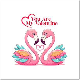 Flamingo Bird In Valentine Day Posters and Art